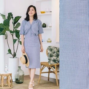 🐧Konny🐧 Check Slit Nursing Dress in Navy